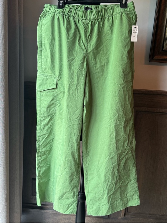Talbots Pants - TALBOTS WOMANS WIDE LEG CARGO POPLIN PANTS GREEN MP NWT